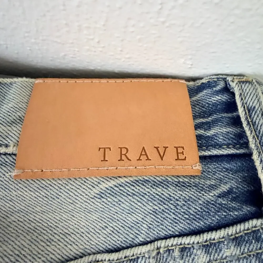 TRAVE Distressed Straight Leg Jeans Raw Hem Cropped 26 - Picture 9 of 10